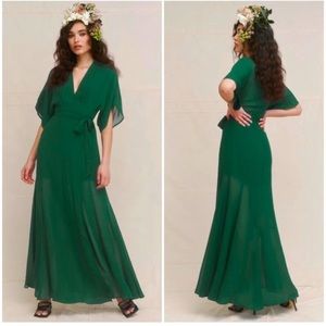 Reformation Winslow Dress (Emerald)